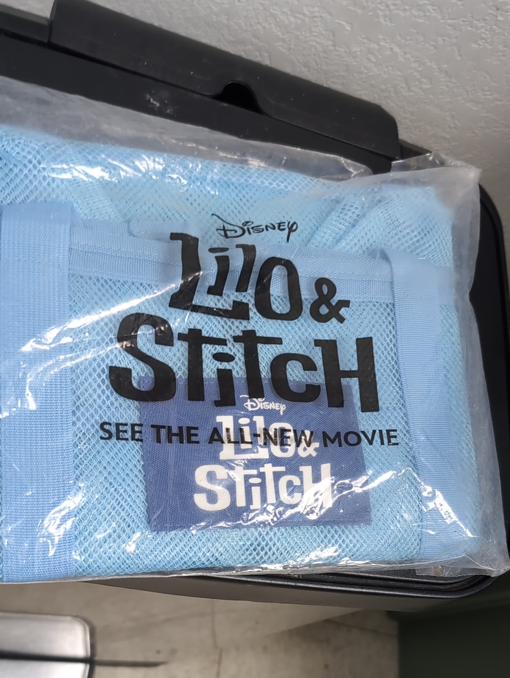 Disney Lilo & Stitch Light Blue Mesh Beach Bag